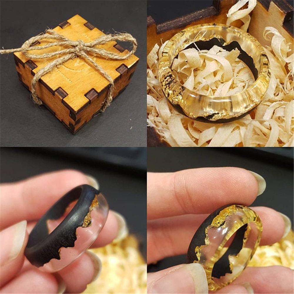 JMXD-Holzring Feature Ring Harzring Leuchtender Ring, Mode