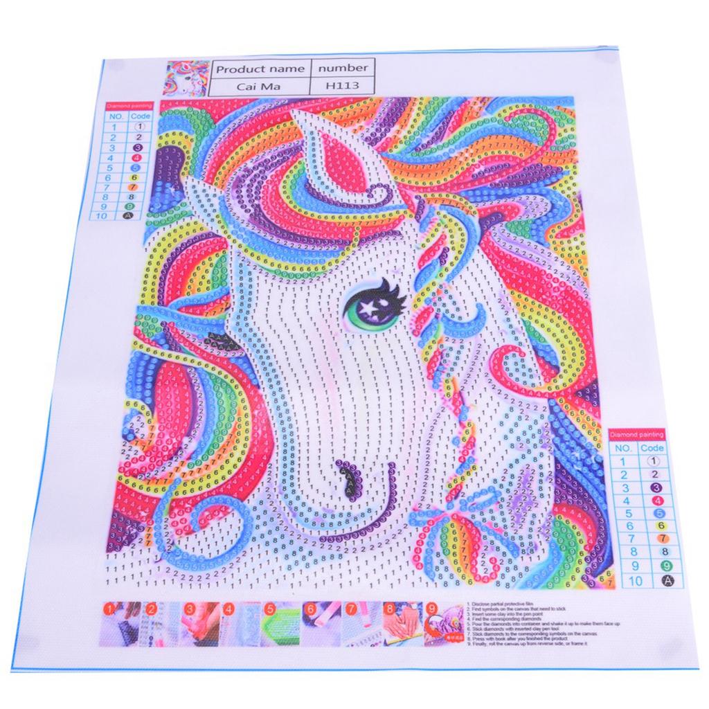 Coloured Horse Diamond Painting Frameless Decorative DIY Diamond Painting 30x25cm