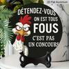 2D Flat, Retro-style, High-end Round Aluminum Wall Decoration, Available In Various Sizes, Featuring A Fun French Chick Pattern. Suitable for Indoor