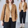 Estivo Primaverile Cotone Lino Protezione Solare Cappotto Vestibilità Rilassata Letteratura Joker Piccolo Completo Manica Lunga Abbigliamento Tempo Libero Aggiornato