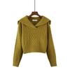 Retro Navy Collar High-Waist Women's Sweater - Soft Knit Pullover for Autumn/Winter 2024
