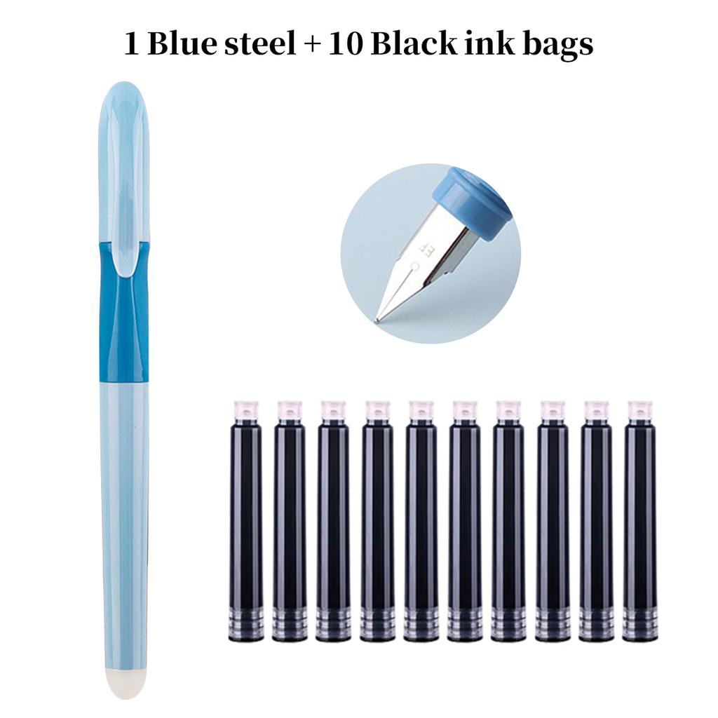 Kawaii Stance Pen Soft Grip, Erasable Replaceable Ink Children's Writing Posture Training Pen School Student Stationery Supplies