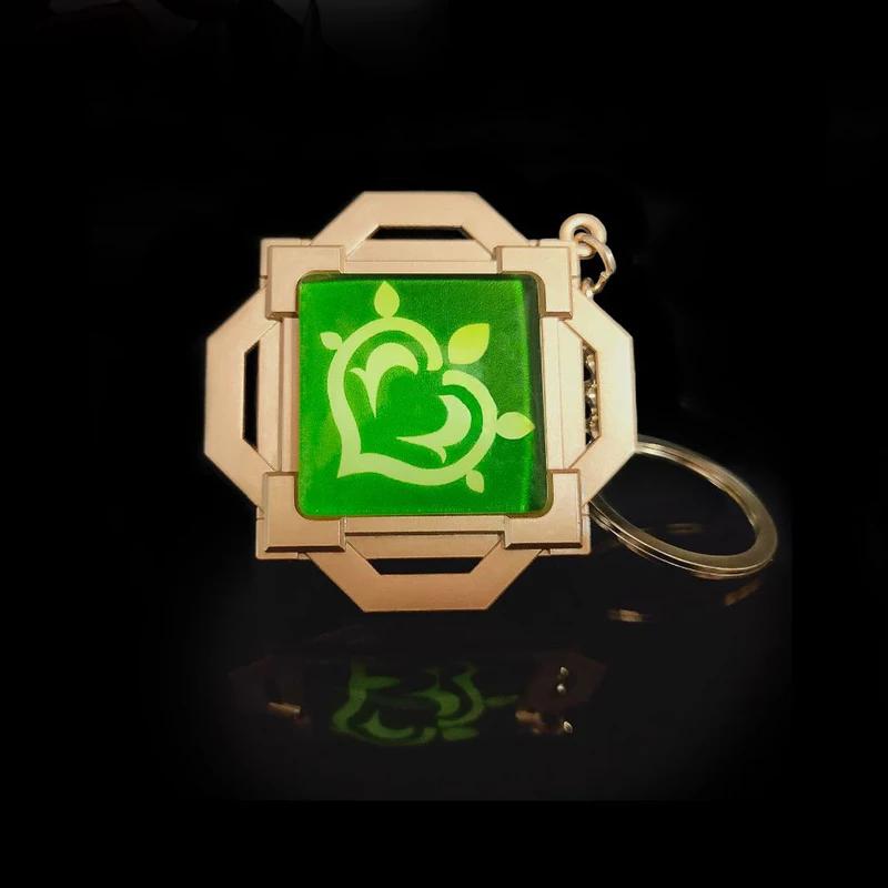 New Teyvat Vision Fontaine Water God Focalors Lyney and Lynette Keychain Luminous 7 Element Eye Of God Toy KeyRing