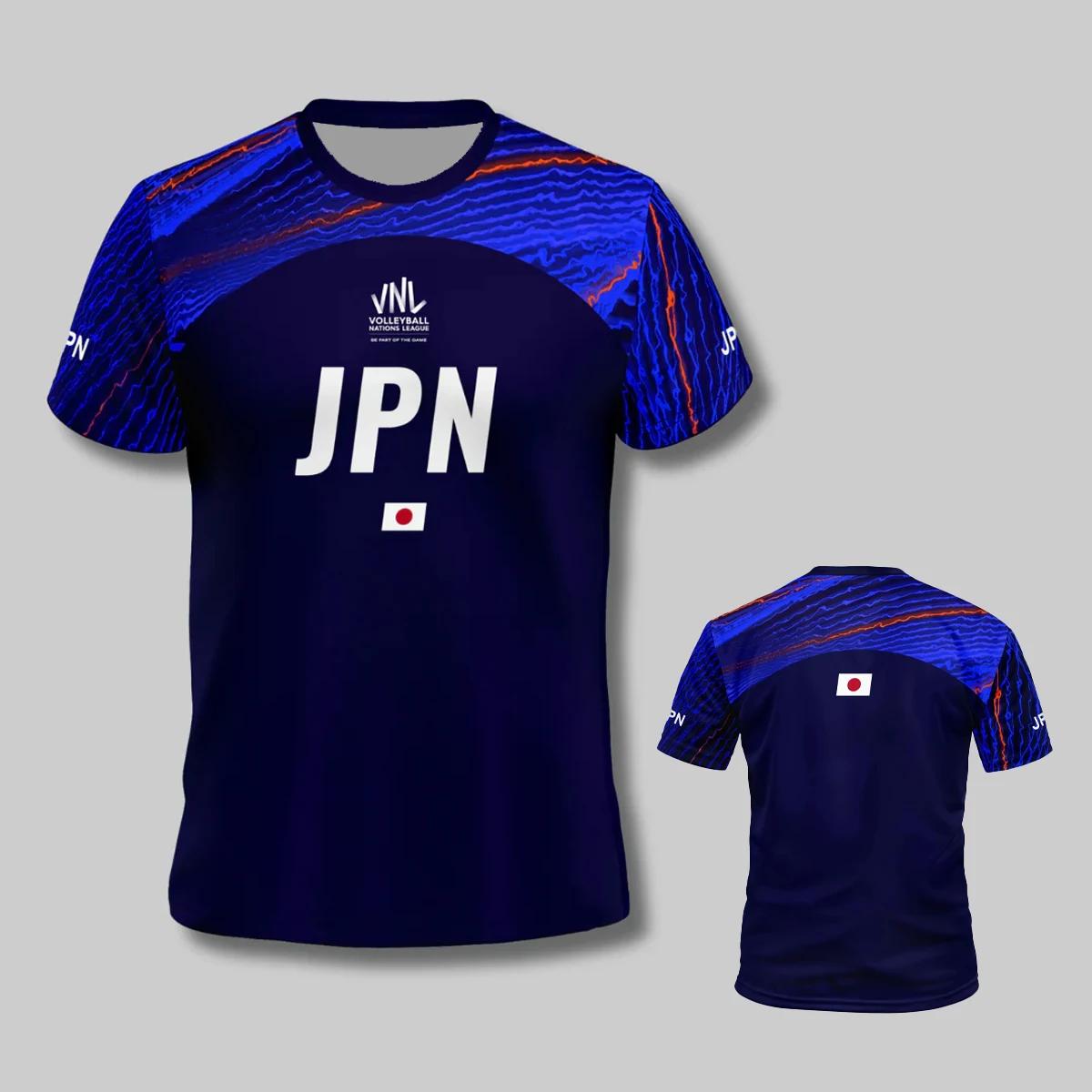 Japanese Vnl Blue Volleyball Shirt, Men s and Women s Sports T-shirt, Comfortable and Breathable T-shirt, 3d Fashionabl XS