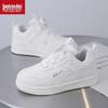 Warrior Kids' Winter 2025 White Leather Sneakers with Rotating Button for Boys and Girls - Versatile Casual Shoes