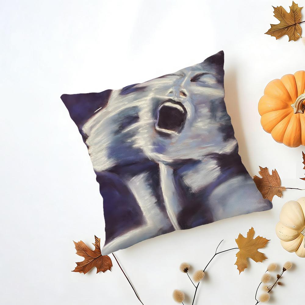 Emotional Outlet Art Painting Cushion Cover Washable Linen Pillowcase Soft  for Daily Sofa Bed Home Room Decor