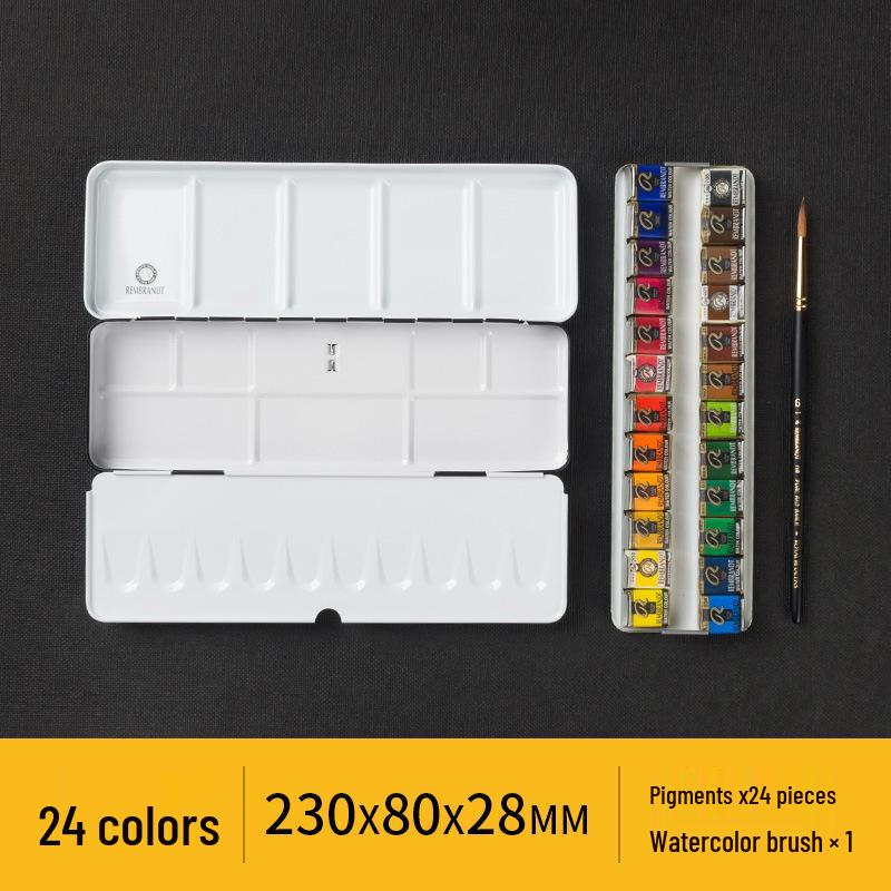 REMBRANDT Solid Watercolor Set: 36/24/12 Color Palette for Artists