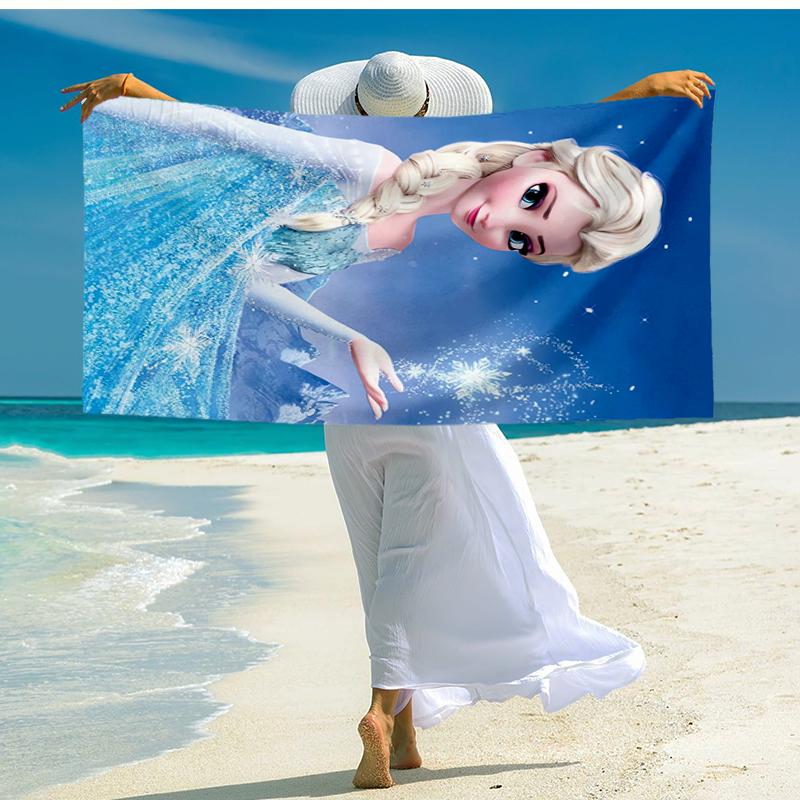 Ultra-Soft Beach Towel with Elsa Theme,Ideal for Pool - Camping, Diving - Perfect Travel Essential, Vibrant Beach Towel.