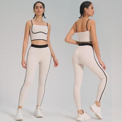 Grenzüberschreitendes Sport-Yoga-Set: Nude Doppelseitig Gebürstetes Zweiteiliges Set für Outdoor-Laufen & Fitness