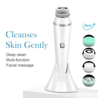 4-in-1-elektrisches Gesichtsreinigungsinstrument, Gesichtsreinigungsbürste aus Silikon, Gesichtsmassagegerät, Tiefenreinigungs-Gesichtswaschbürste
