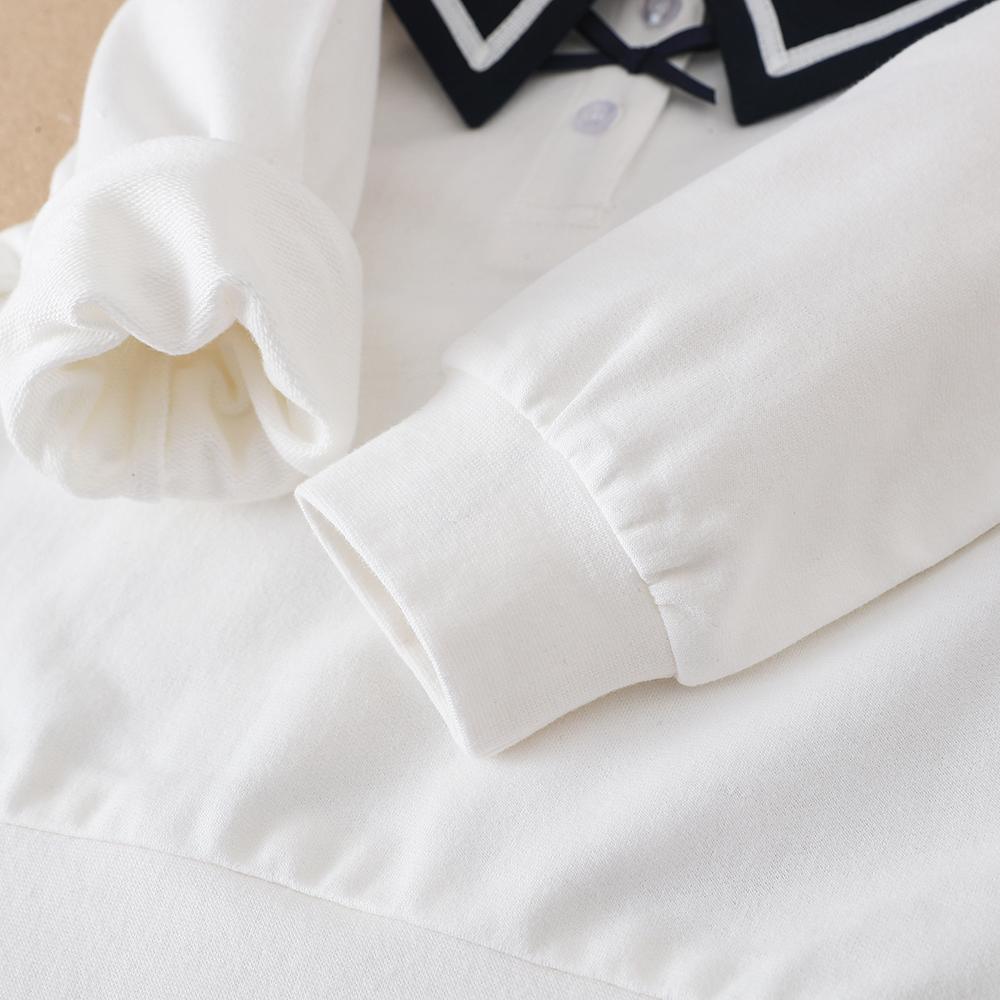 Kleinkind-Mädchen-College-Stil 2024 neuer Baumwoll-Farbblock-Hoodie mit Reverskragen für Frühlings- und Herbst-Kinderkleidung