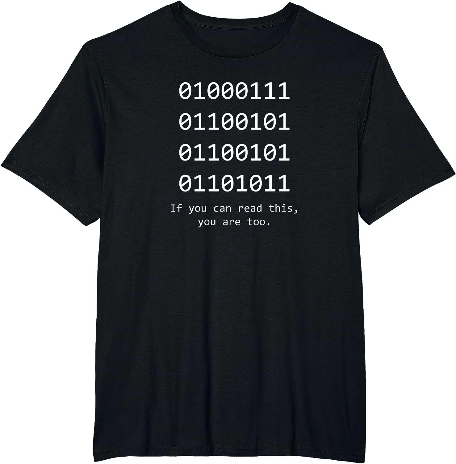 2025 new model Computer Binary Code Programmer T Shirts Funny Developer Geek Gift Unisex Unisex Short Sleeve TShirt Graphic T Shirts S