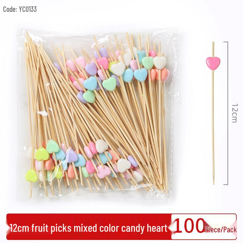 Creative Bamboo Fruit & Flower Picks for Parties, Cocktails, Burgers, & Easter Decorations