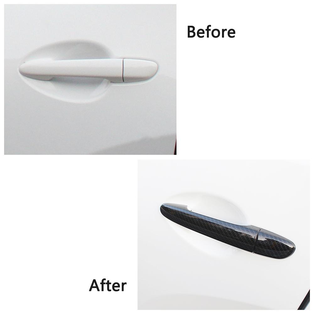 For Mazda 3 Mazda3 Axela 2009 2019 Carbon Fiber Printed Exterior Side Door Handle Cover Trim Moulding For Mazda 6 Mazda6 Atenza