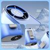 Portable Waist Clip Fan USB Rechargeable Strong Airflow Hanging Neck Fan LED Display Compact Design Cooling Fan Climbing