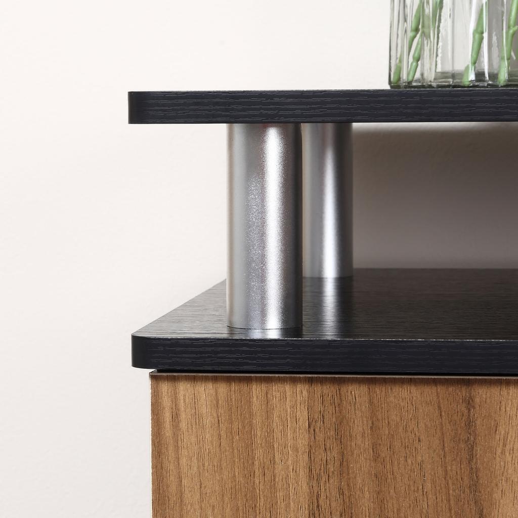 TV Cabinet Up to 55" with Cabinets and Shelves in Wood and Aluminum, 120x40x52.2cm