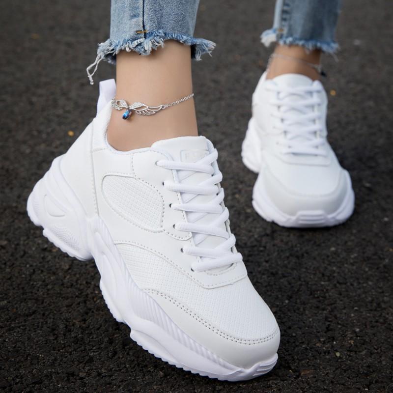 Autumn Brand Women's Shoes Leather Waterproof Casual Shoes Women's Black Lightweight Thick-soled Dad Shoes Soft-soled Non-slip Travel Shoes