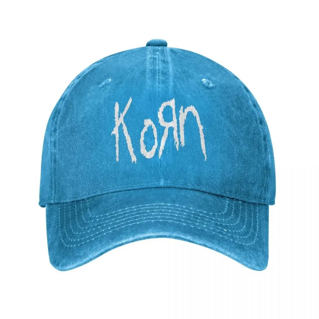 Korn Band Logo Baseball Caps Casual Distressed Washed Sun Cap for Men Women Outdoor Running Golf Hats Cap