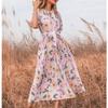 Vestidos Vintage Vintage Print Puff Sleeve Sommer Strand Süße Kleider Casual Quadrat Kragen Floral Maxi Lange Kleid 2022