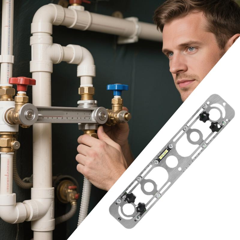 Shower Pipe Leveler Tool Shower Faucet Leveling Tool Adjustable Fixing Bracket Stainless Steel Design High-Efficiency Gadget For