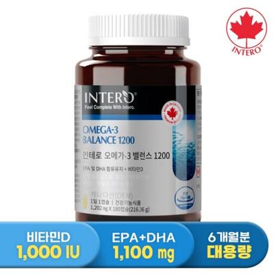 Intero Canada Omega3 Balance 1200 180 Capsules, 180 Tablets, 1 Unit