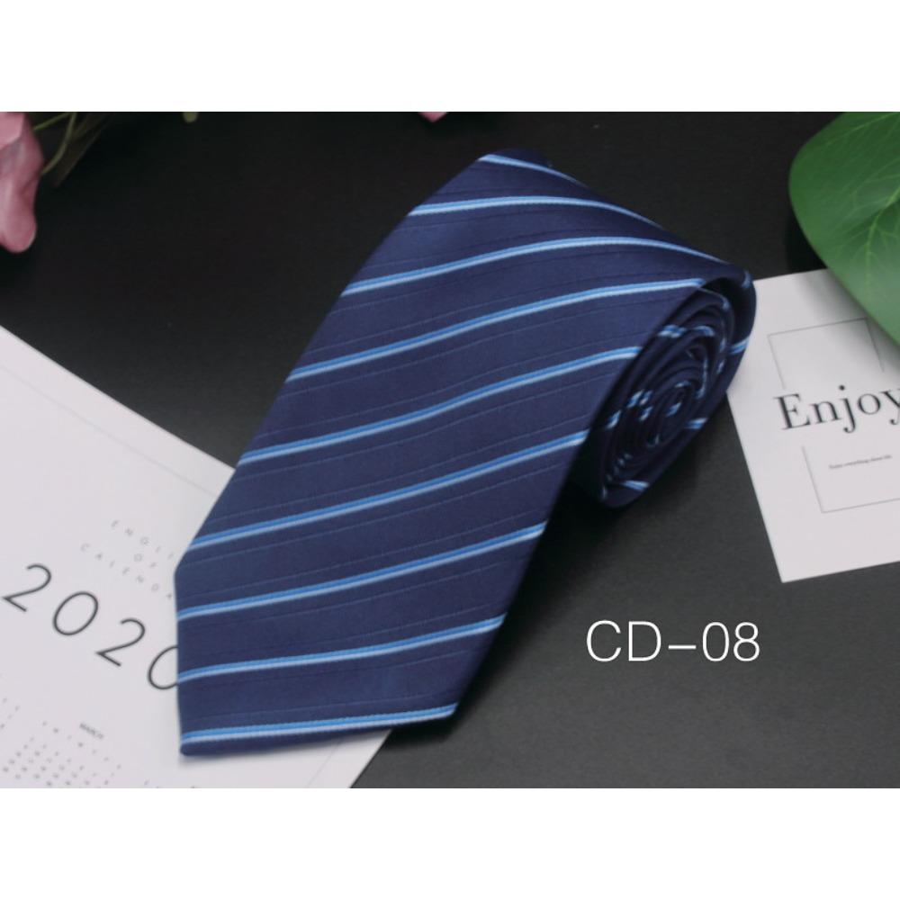 Men's Business Tie 8cm Professional Dress Interview Striped Tie Stylish Business-style Ties Navy Black Multi-colorTraditional Hand-knotted Design