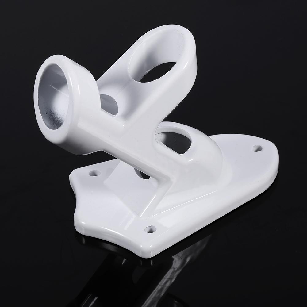 2 Angle Aluminium Alloy Flag Pole Holder Mounting Wall Mount Flagpole Windsock Bracket White