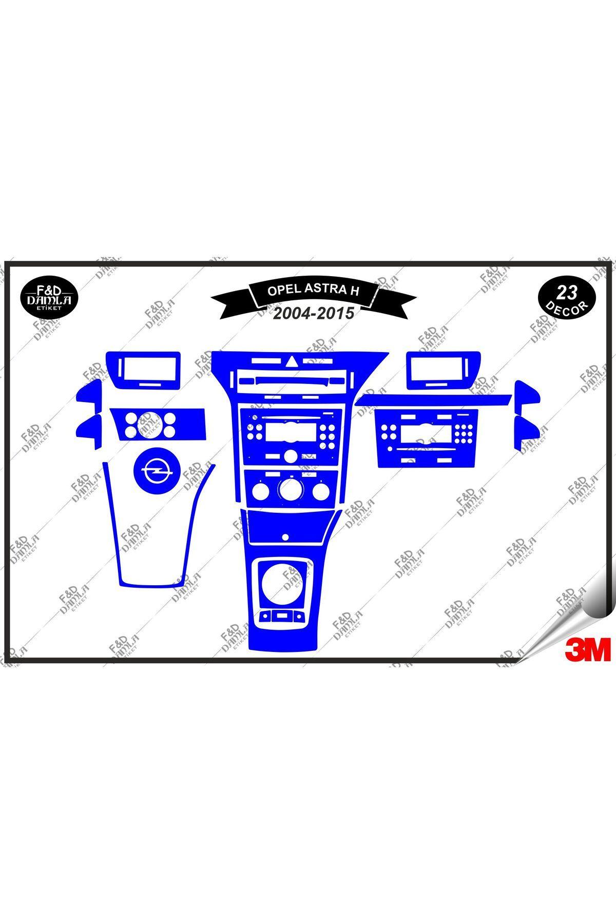 

Opel Astra H 2004-2015 Torpido Konsol Trim Göğüs Maun Kaplama Set 23 Parça Mavi
