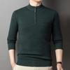 Halbhoher Reißverschlusspullover für Herren im Winter, dicker, warmer, von Vater installierter Herrenpullover mittleren Alters, einfarbiges, gestricktes Unterhemd aus Wolle