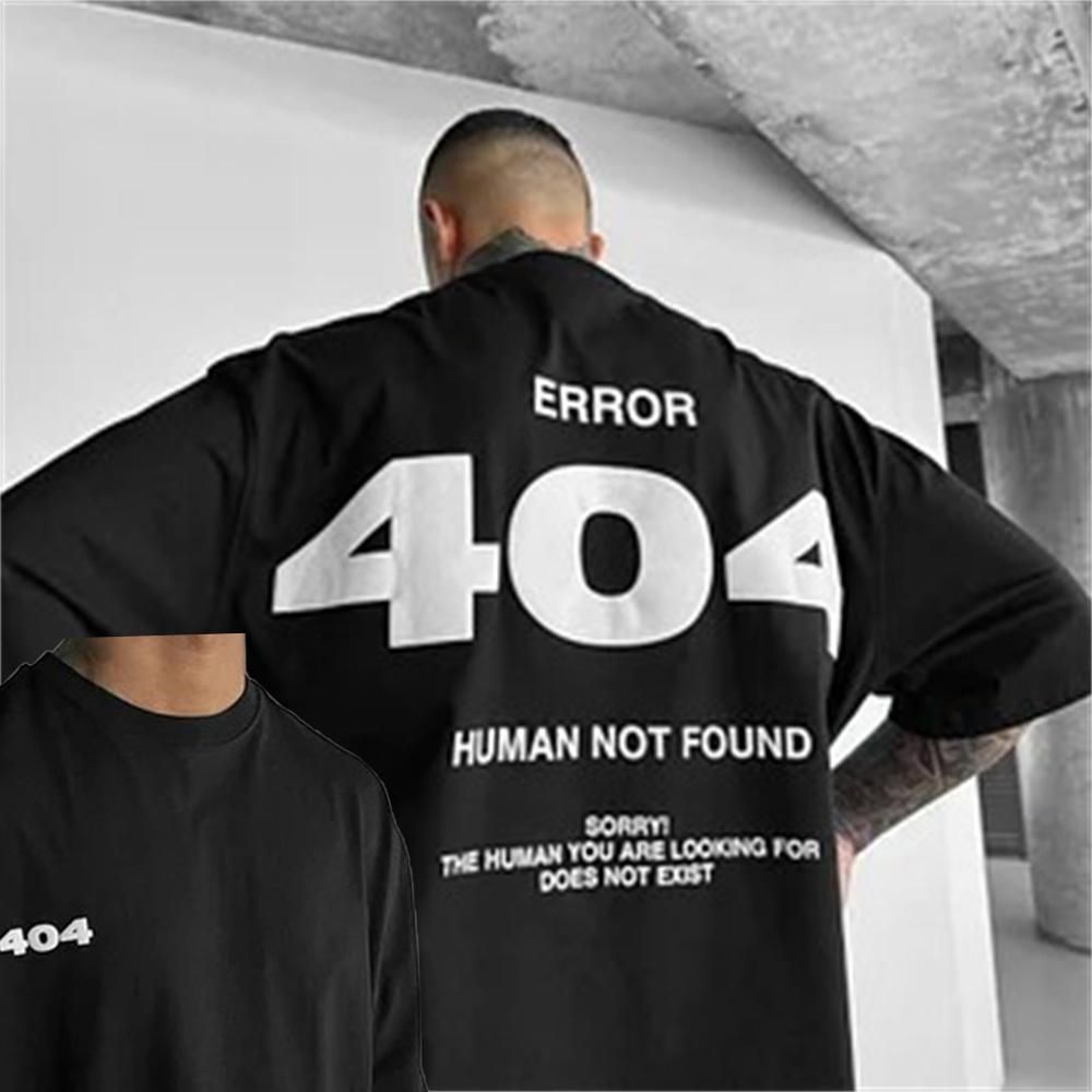 404 Graphic Men's T-Shirt Letter Printed Short Sleeve T Shirt for Men Summer Harajuku Street Y2K Cotton Tops Casual Clothing