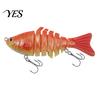 7-Section Swimbait 9.5CM/13.7G Multi-Jointed Fishing Lure with Hooks, Slow Sinking Swimbait, Hard Artificial Bait Bionic for Freshwater Saltwater