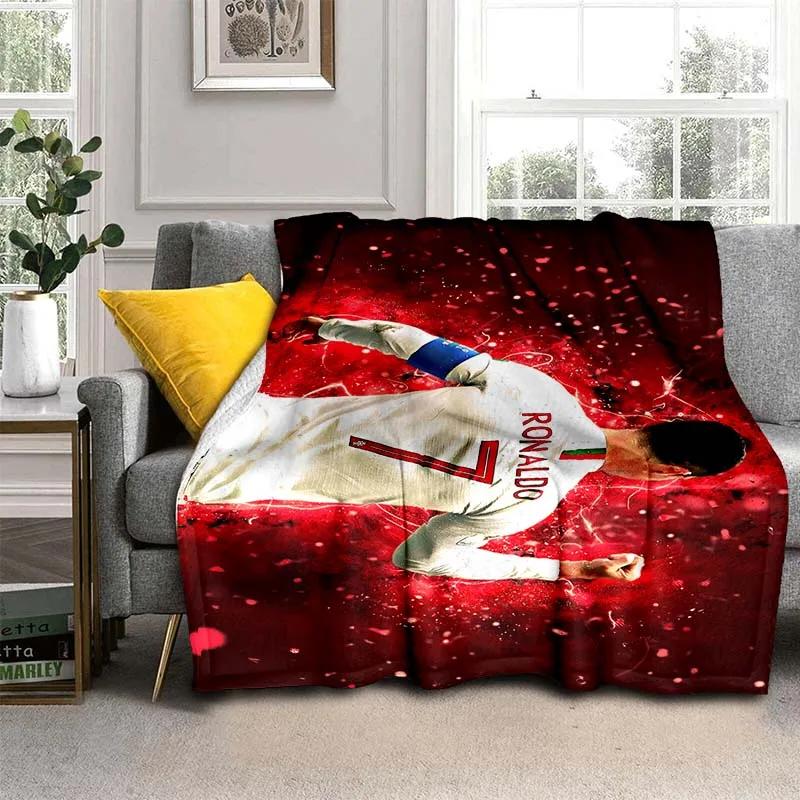 Pătură de flanel cu model Cristiano R-Ronaldo CR7, pătură multifuncțională pentru cadou de sărbători Pături calde și moi toate anotimpurile