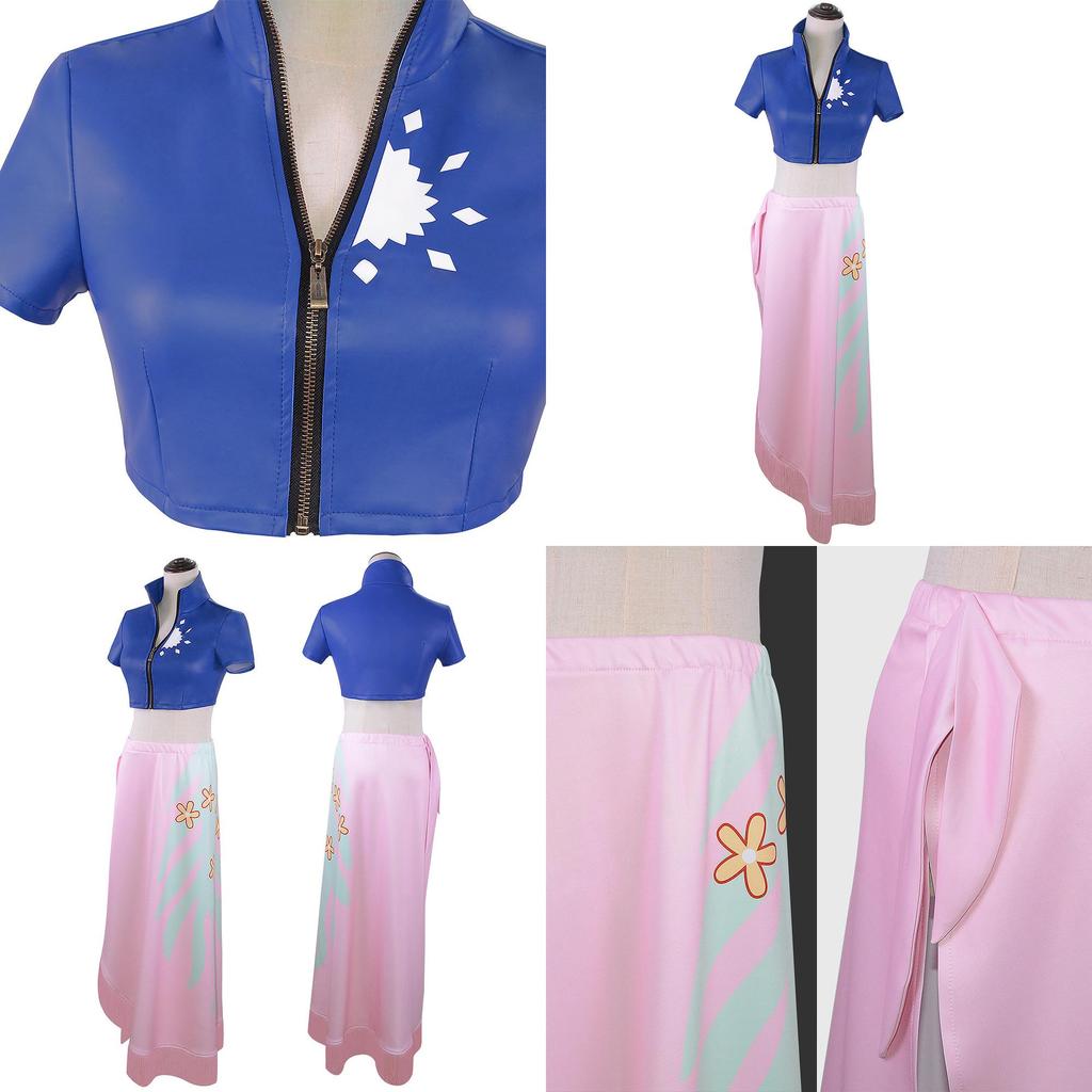 One Piece Nico Robin Skirt Anime Cosplay Costume Halloween Tops Decorated Perfect For Comic Exhibitions And Party Events.