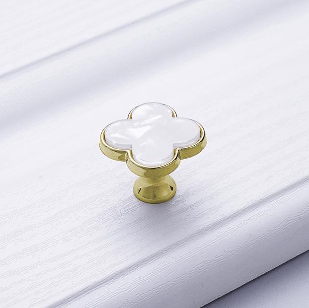 Nordic Minimalist Hexagonal Shell Handle Marble Drawer Cabinet Wardrobe Pull