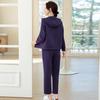 Mom's Stylish Slim-Fit Autumn Cardigan Set for Middle-Aged and Elderly