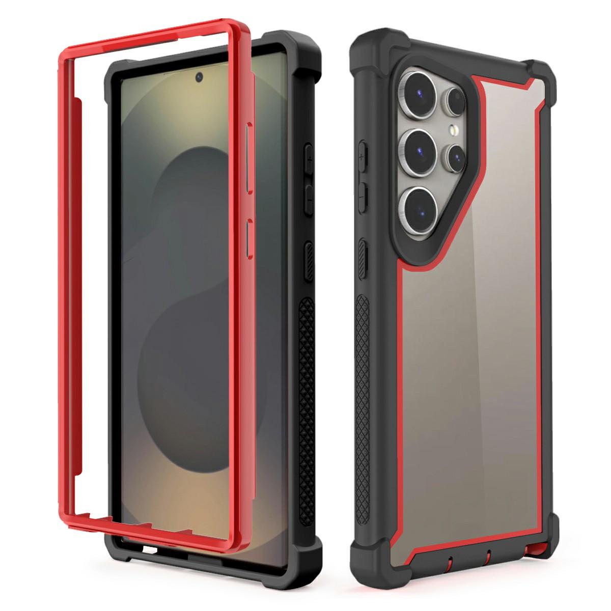 

For Samsung Galaxy S24 Ultra Case Clear Detachable 2 in 1 Shockproof TPU + PC Phone Back Cover A