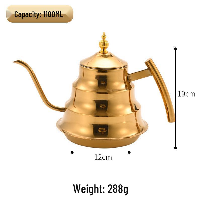 Korean Style Stainless Steel Teapot with Fine Spout and Filter - Large Capacity for Brewing Tea in Restaurants and Hotels