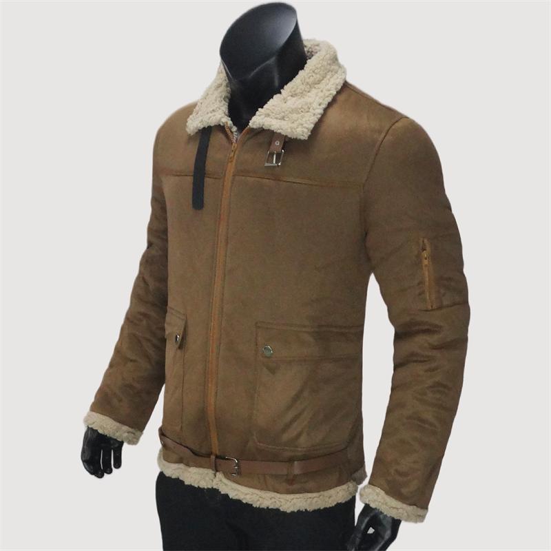 Winter Cold Men's Jacket Zipper Fleece Warm Coats Street Windproof Casual Men's Clothing Outerwear Lapel Jackets S-5XL