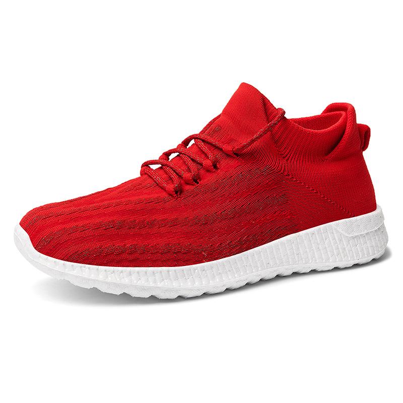 Men S Shoes Sneakers Fly-Woven Socks Shoes Men S Casual Running Shoes Fluorescent Popcorn Couple Shoes 41
