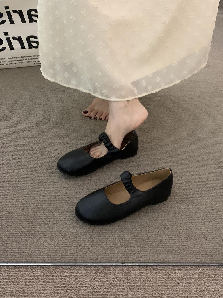 Flat Bottom Niche Mori Retro Coffee Mary Jane Single Shoes Women's 2025 Spring and Autumn Black Square Head Commuting Evening Shoes