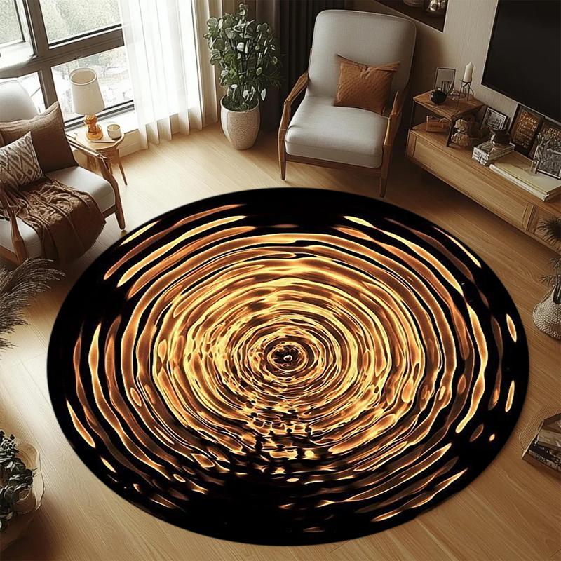 

Lush Green Forest Swirl Round Rug Anti-slip Soft Nature-inspired Carpet for Living Room Bedroom Reading Nook Home Decor 60cmx60cm