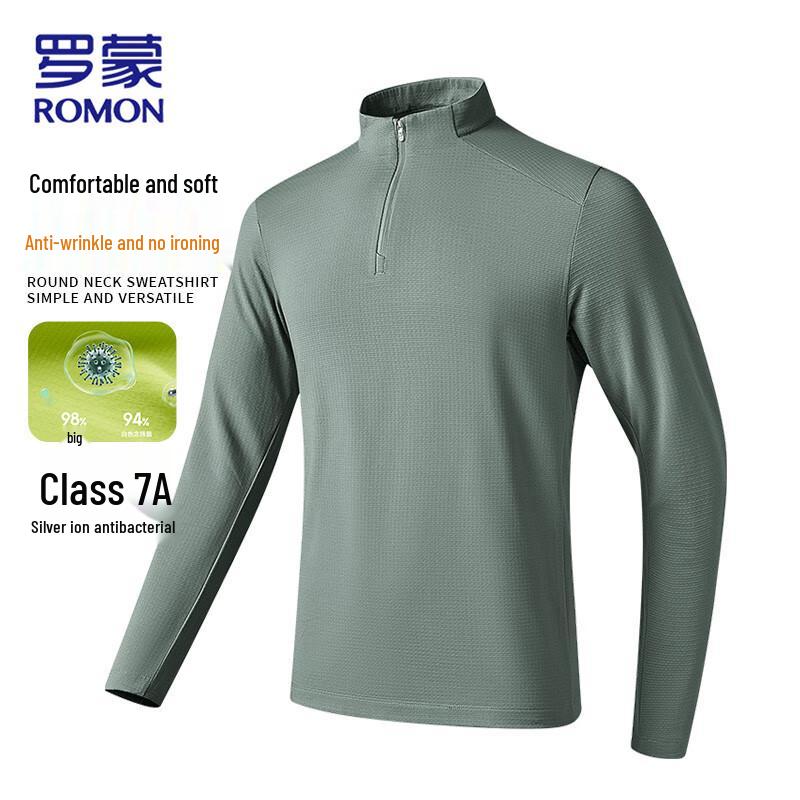 ROMON 7A Antibacterial Stand Collar Long Sleeve T-Shirt XL