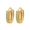 18K Gold U-shaped Geometric Earring Hoops with Zirconia Earring Backs - European & American Fashion