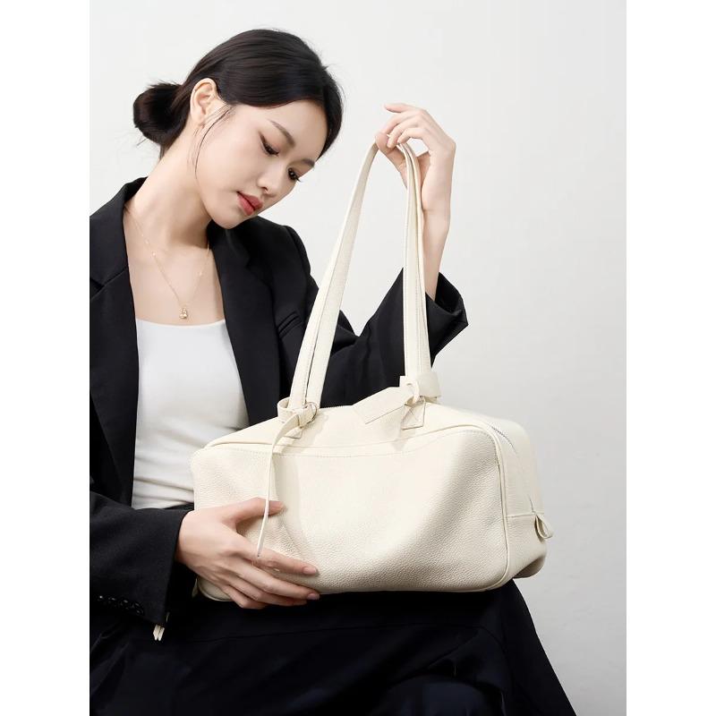 2026 cowhide big bag Bost pillow bag premium sense niche underarm bag women's leather new large capacity shoulder bag