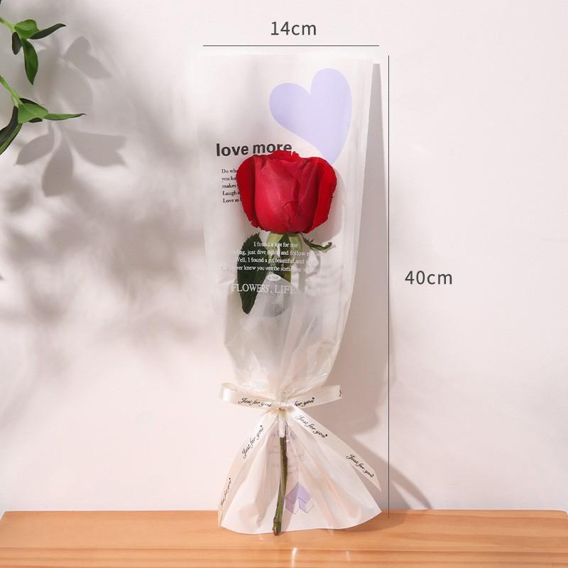 20/50Pcs Plastic Single Rose Sleeve Flower Package Bouquet Package Valentine's Day With Clear Flower Packaging Bag Party Decor