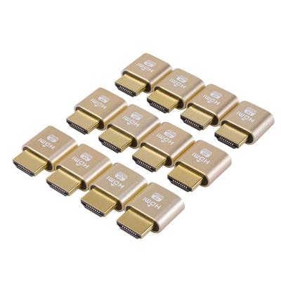 Rongdeson HDMI Dummy Plug Emulador de Tela Virtual 4K @ 60Hz DDC EDID Conector, Suporta 1920x1080 a 4096x2160 - Pacote com 12, Dourado