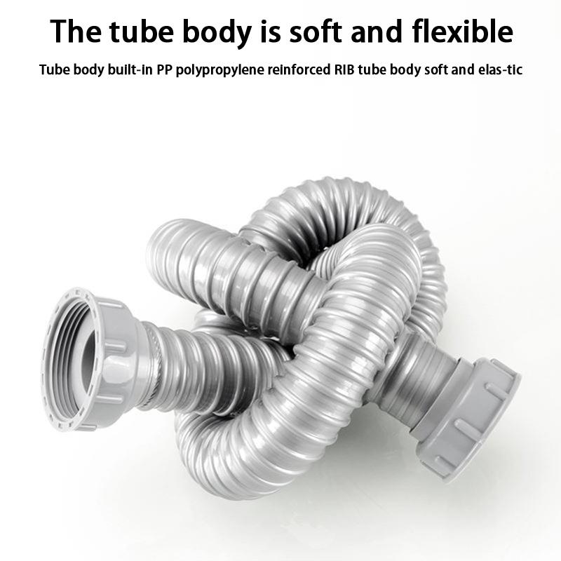 Universal Double Head Kitchen Sink Drain Hose (Extension) - Stretchable Flexible Pipe For Double Bowl