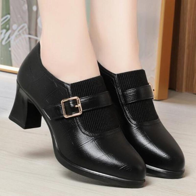 Women Designer Comfortable Fashion Thick Heel Shoes Autumn New Women Round Head Deep Mouth Thick Sole Office High Heels