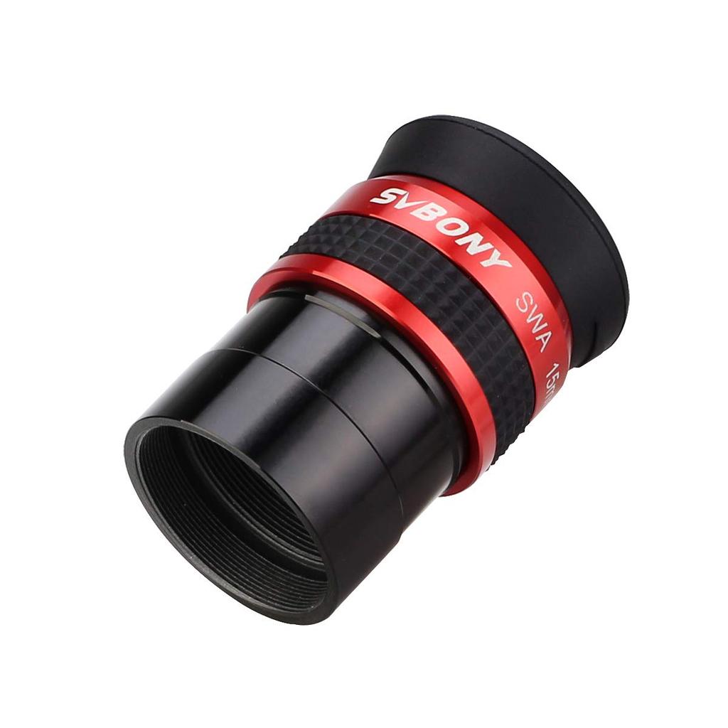 SVBONY SV154 Eyepiece Telescope 1.25" 70 Degree 15mm Ultra Wide Angle Twist-Up Eyecup Eyepiece for Astronomical Telescopes
