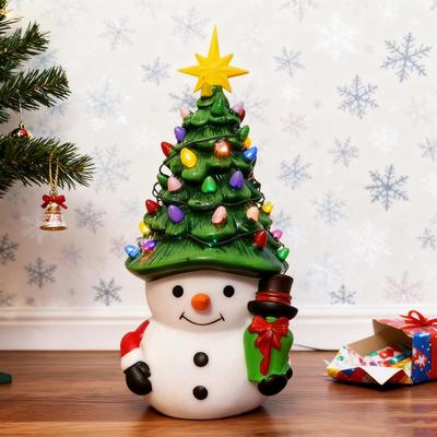 Cartoon Snowman Ornament Led Light Snowman Ornament Usb Powered Glowing Snowman Ornament for Christmas Tree Topper Decoration
